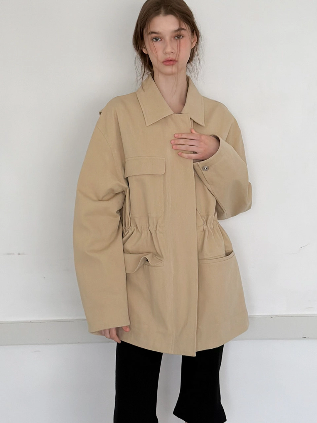 쏘이르 POCKET STRING JACKET - BEIGE 상품 이미지 1