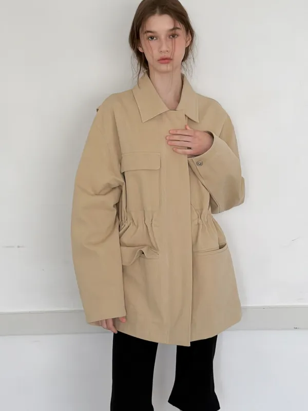 POCKET STRING JACKET - BEIGE