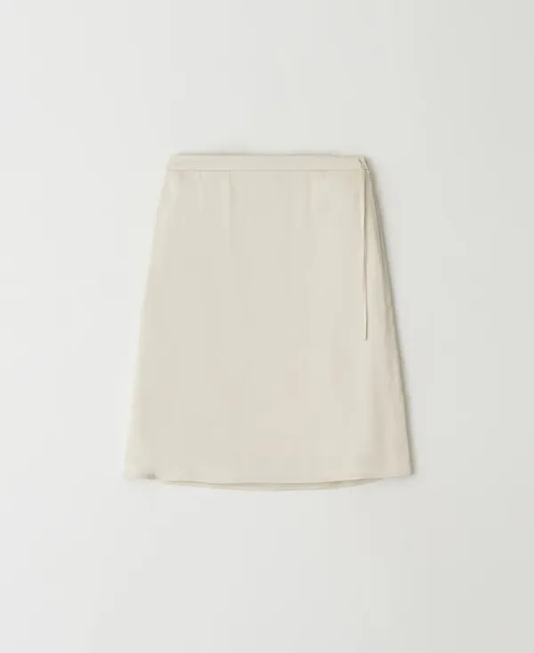 Silky satin mini skirt_CREAM