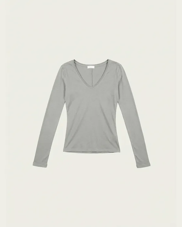 Sena V-neck Tee - Gray