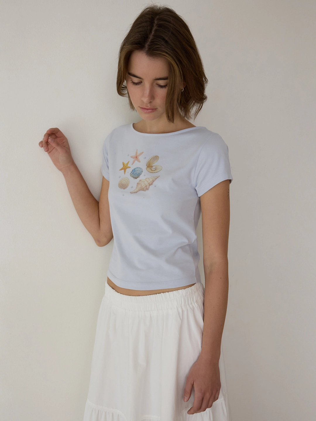 어몽 A PEARL SHELL TEE_LIGHT BLUE 상품 이미지 1