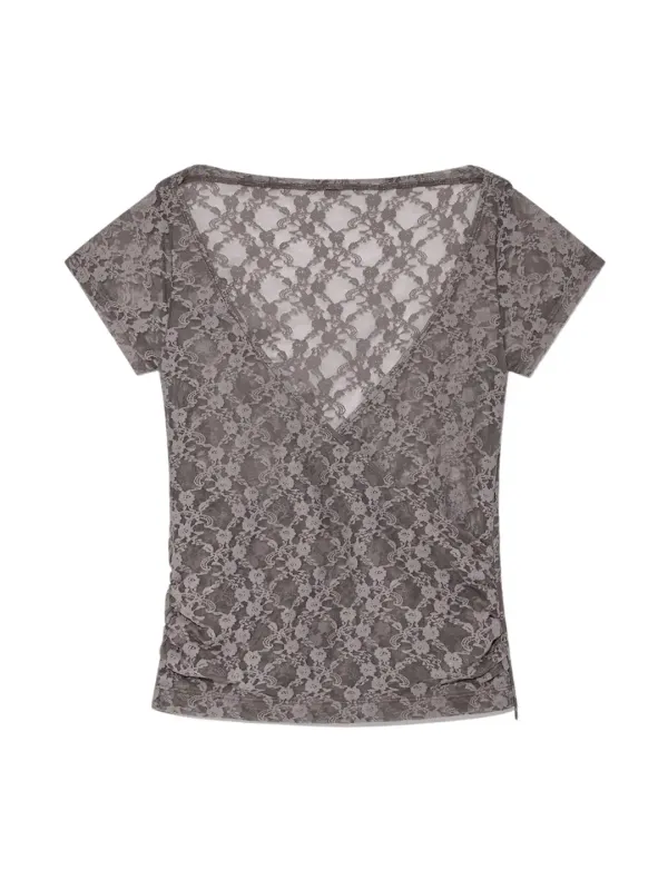LUSH SWIRL LACE TEE (CHARCOAL)