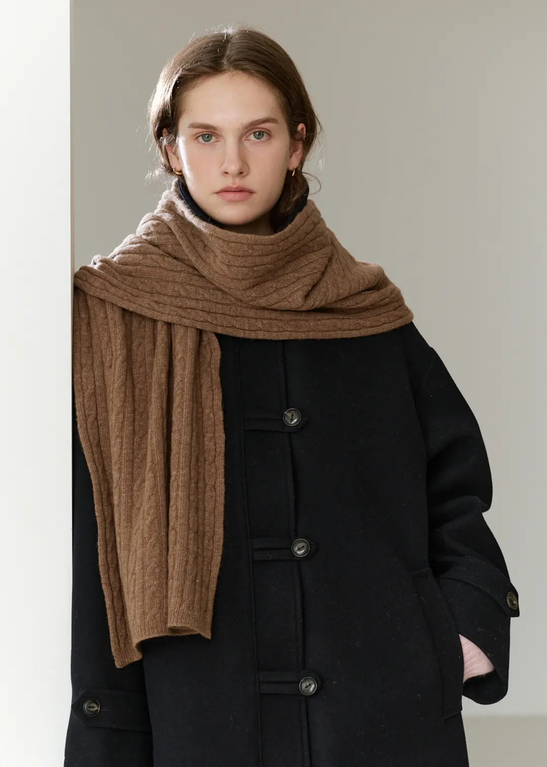 더라이 Cable Wool Muffler(Brown) 상품 이미지 2