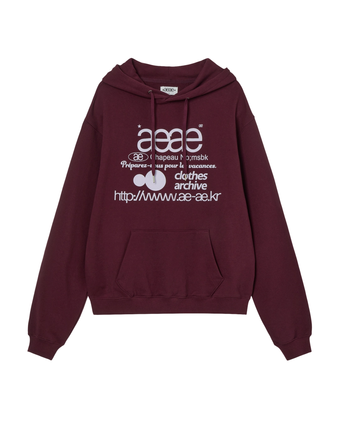 에이이에이이 WEB LOGO LOOSED HOODIE [BURGUNDY] 상품 이미지 2