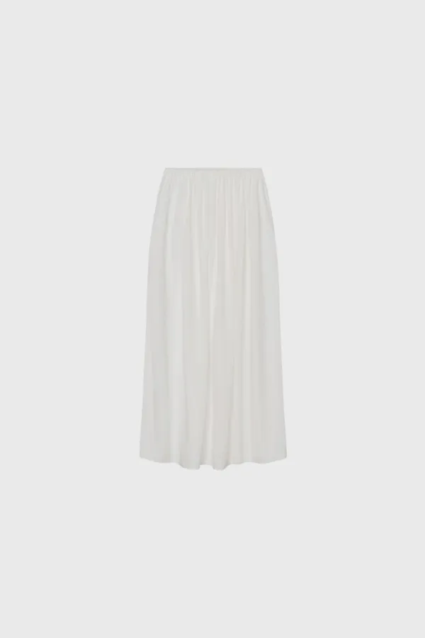 [Exclusive] Soft Flow Shirring Skirt (Ivory)