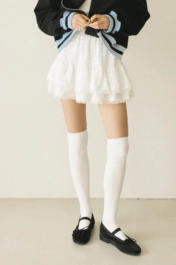 [9차]FRILL LACE BAND SKIRT - WHITE