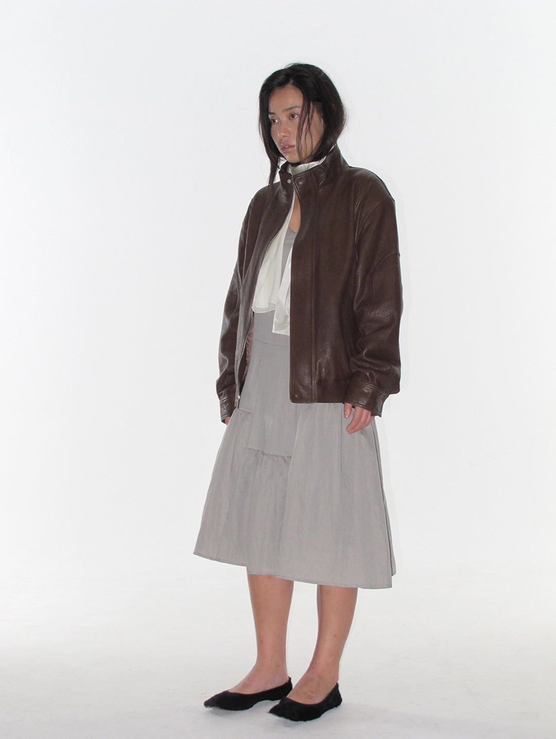 쏘딩키브레드 Denver Brown Leather Jacket 상품 이미지 2