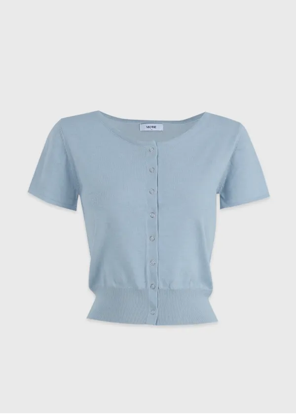  [44-120]  Agia Snap-button Short-sleeve Cardigan  아지아 스냅 버튼 쇼트 슬리브 가디건 (여름-봄-데일리룩-출근룩-베이직-여름니트-여름가디건-니트가디건-라운드넥-스냅버튼-반팔-반팔니트-자체제작) 