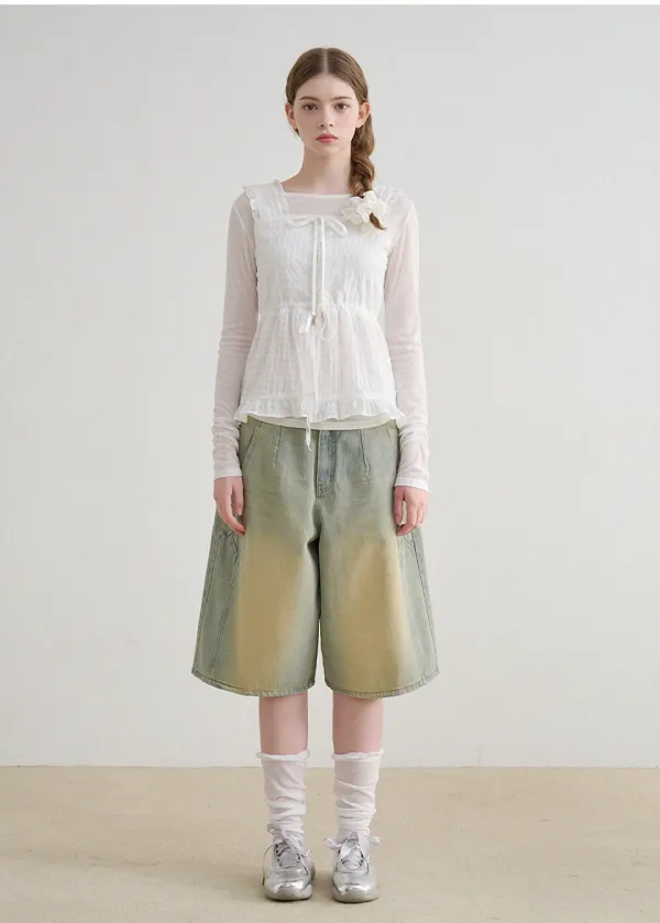  [44-120]  Harper Bustier-Tee Setup  하퍼 뷔스티에-티 셋업 (봄-여름-데일리룩-피크닉룩-데이트룩-출근룩-일상-러블리-세트-레이어드-프릴-자체제작) 
