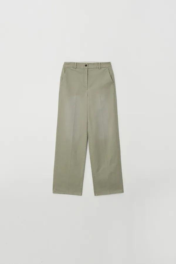Washed Straight Pants (light khaki)