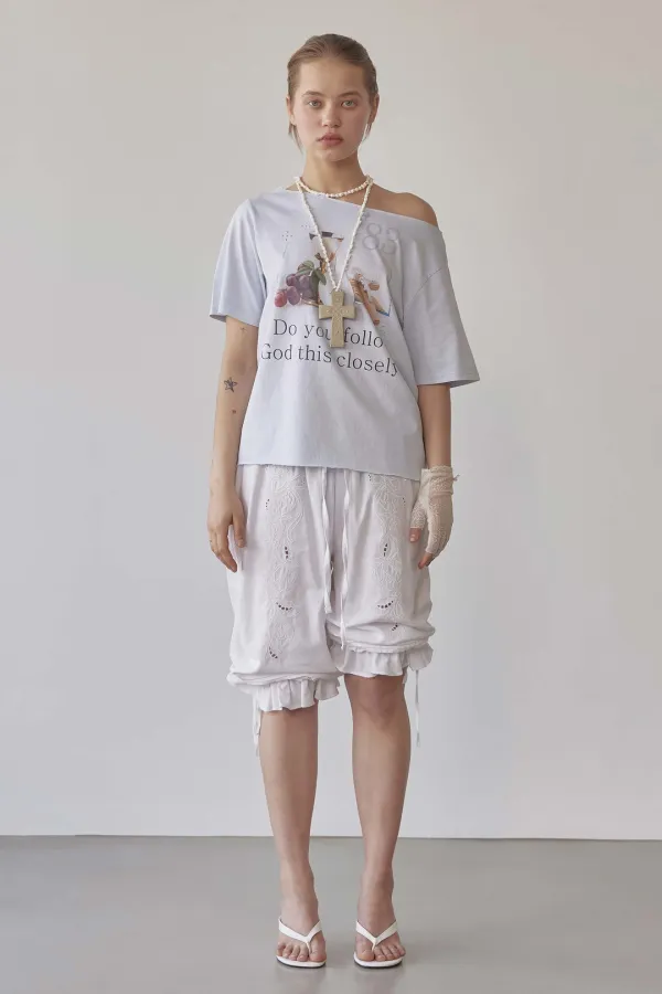 83 Faith Cut Out Tee Washed Blue