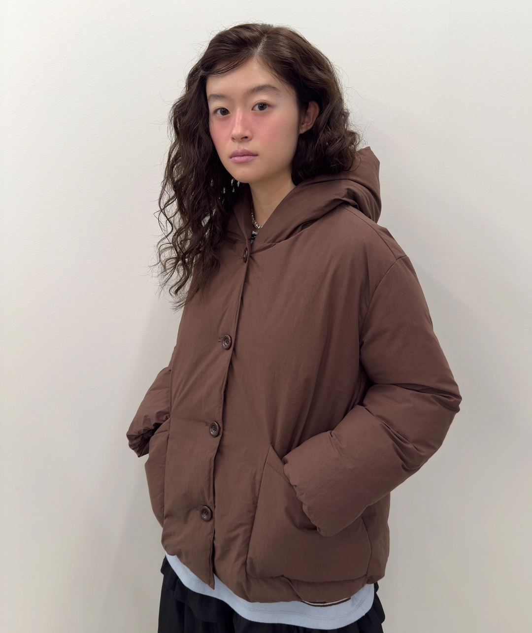 타입서비스 Cotton Hooded Puffer Jacket [Brown] 상품 이미지 2