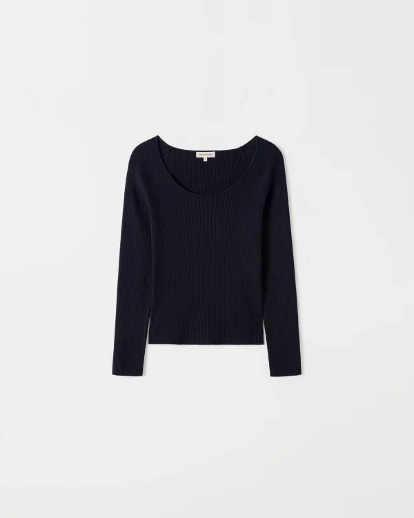 Lua Scoop Neck Ribbed Top