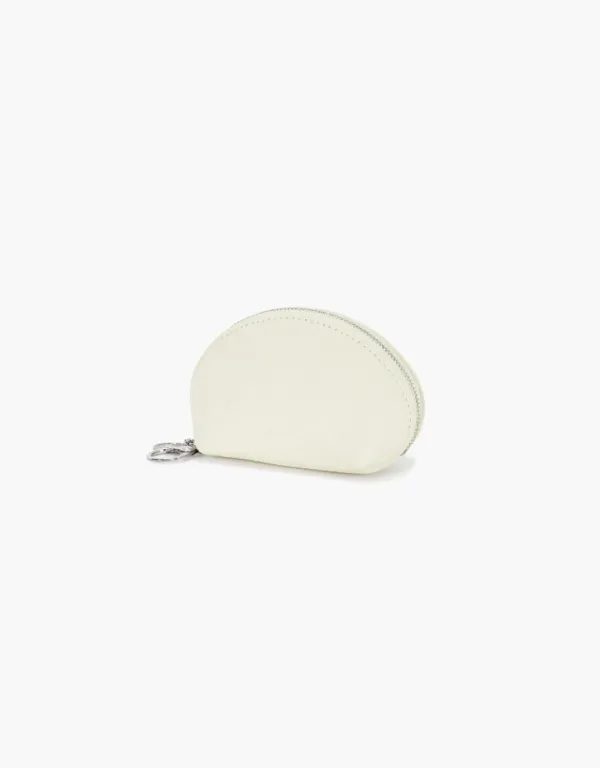 suede mini pouch - ivory
