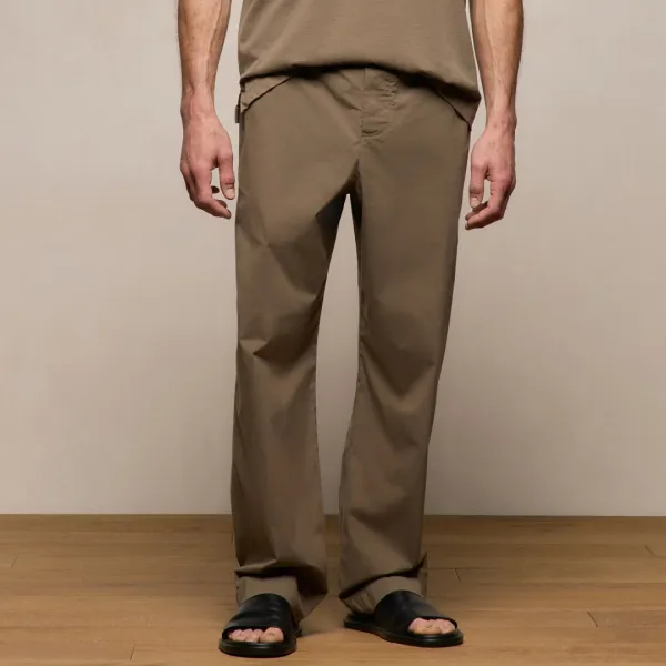 Stretch Poplin Drawstring Pant - Light Olive