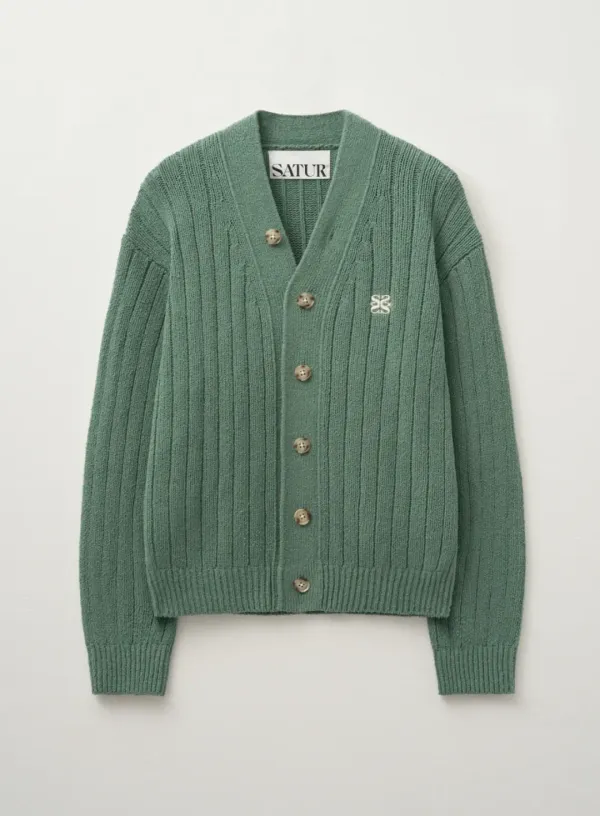 [RIIZE\'s Pick] Faro Over Size Boucle Cardigan - Sage Green