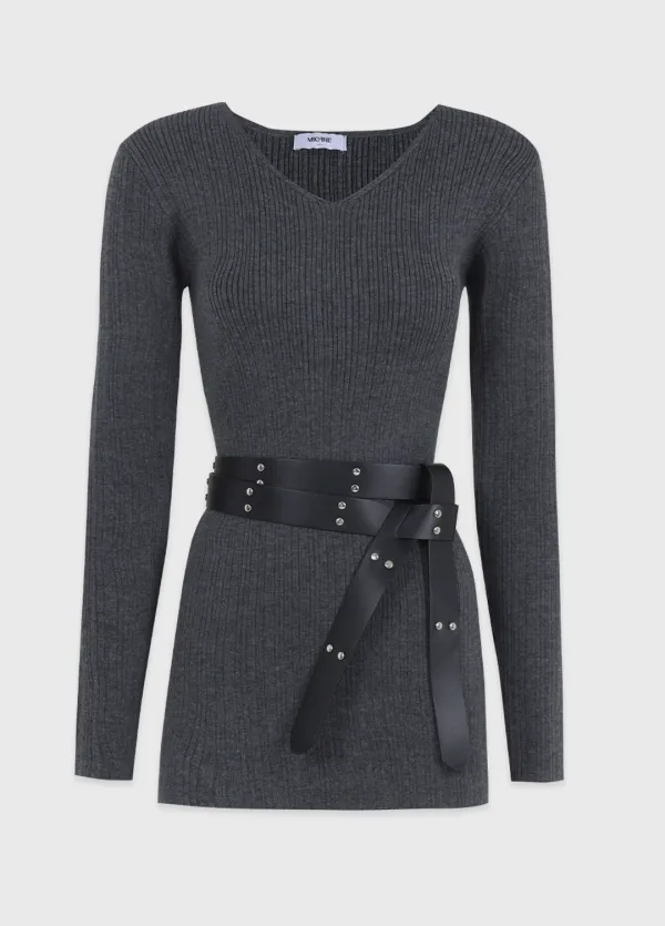  [44-120]   Grady V-Neck Knit-Belt Setup  그레디 브이넥 니트-벨트 셋업 (겨울-데일리룩-데이트룩-하객룩-출근룩-긱시크룩-레이어드-벨트-골지니트-슬림핏-세트-자체제작) 