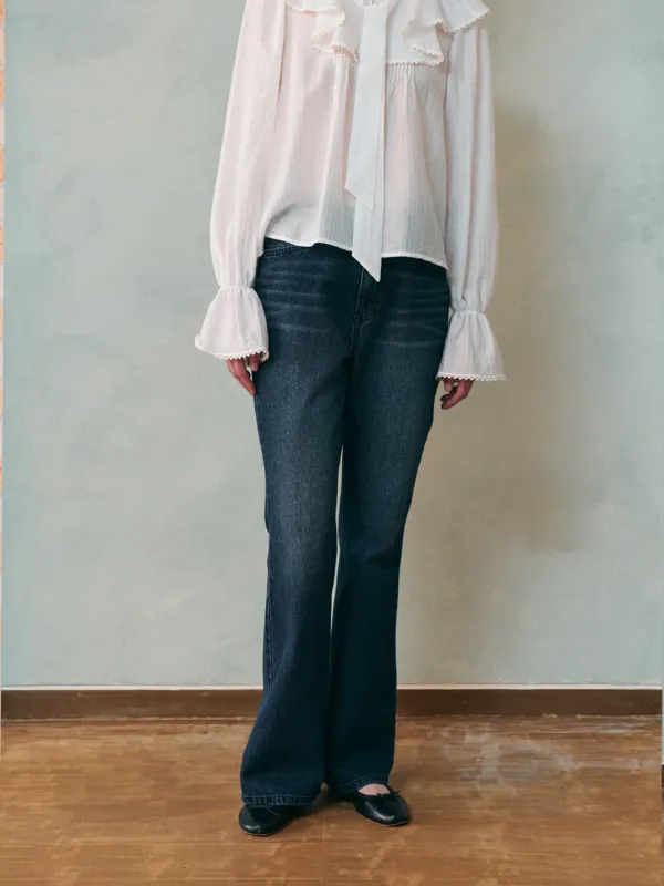 JAMIE bootcut denim pants_deep blue