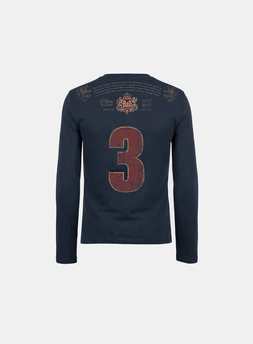 배드블러드 [w-tee26-023] Royal Classic Fitted Long Sleeve T-Shirt - Navy 상품 이미지 2