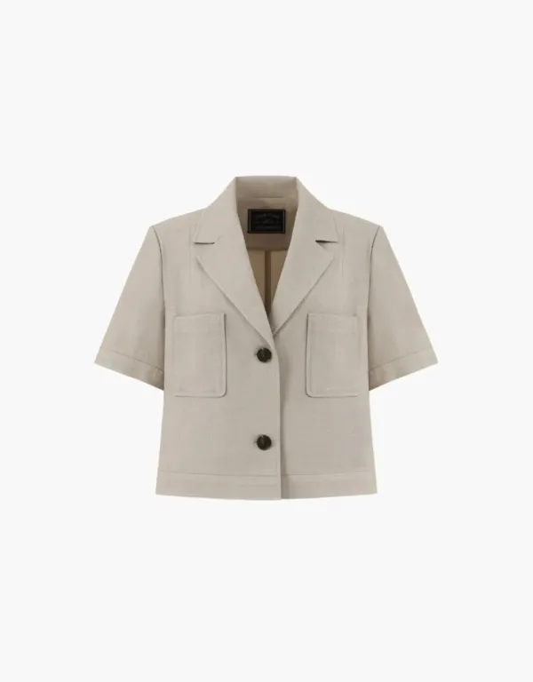 pocket tweed jacket - beige