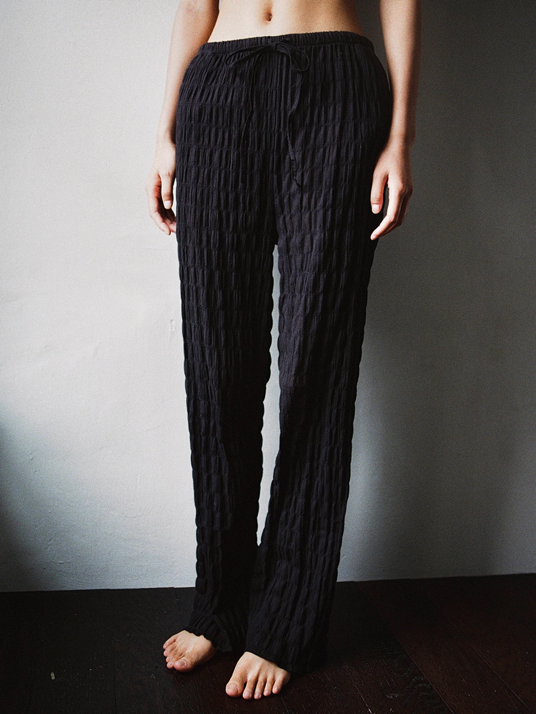 토콜 wrinkle cotton pants - black 상품 이미지 2