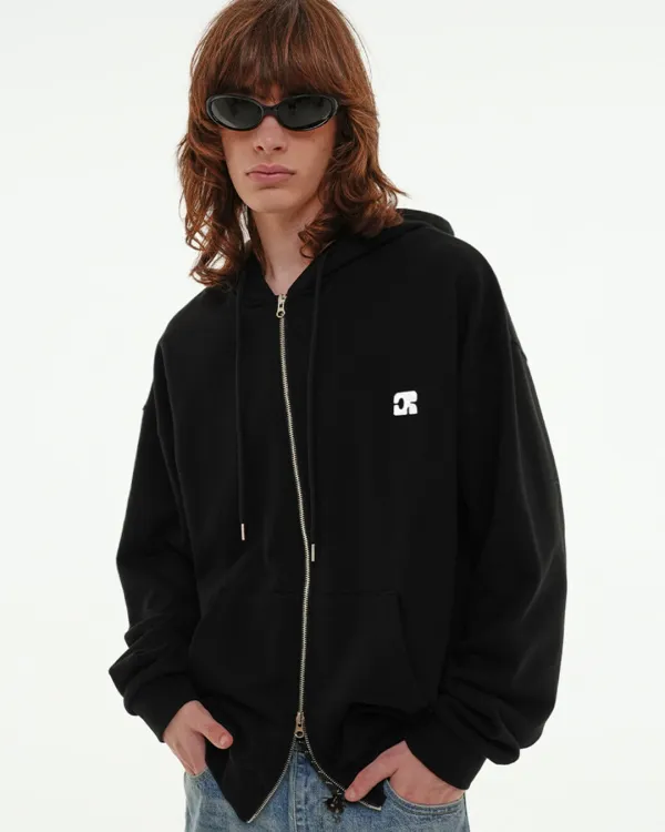 CENTAUR EMBLEM HOOD ZIP-UP_BLACK
