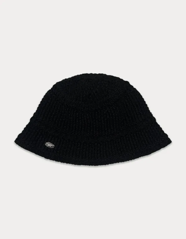 3rd / Pendant knit bucket hat - solid black