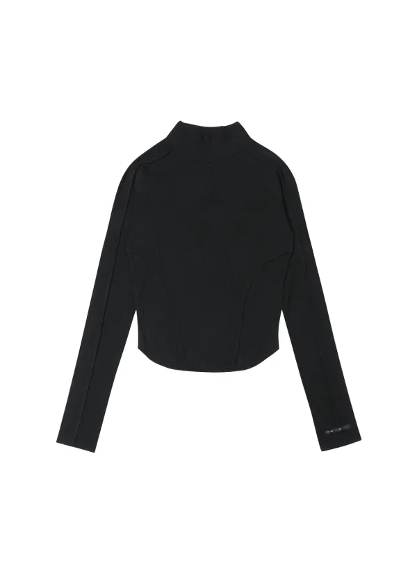 [2ND] HOOKED TURTLE NECK T, BLACK