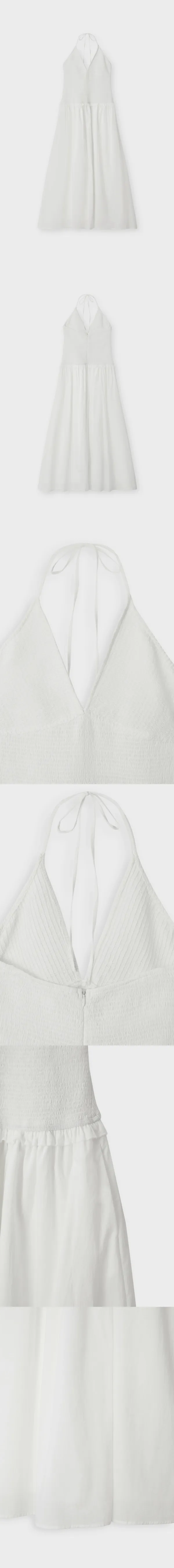 Sandy Halter Neck Dress_Ivory