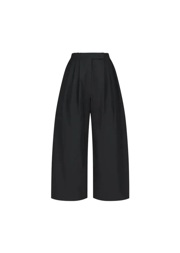 Three Tuck Banding Pants, Black