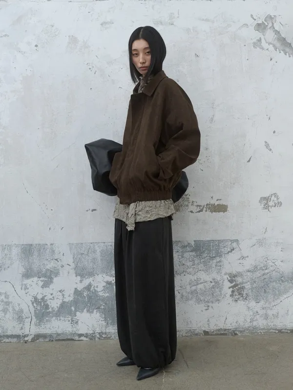 Suede Touch Blouson (khaki brown)