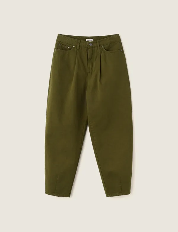 Curved Dyeing Pants (Khaki)