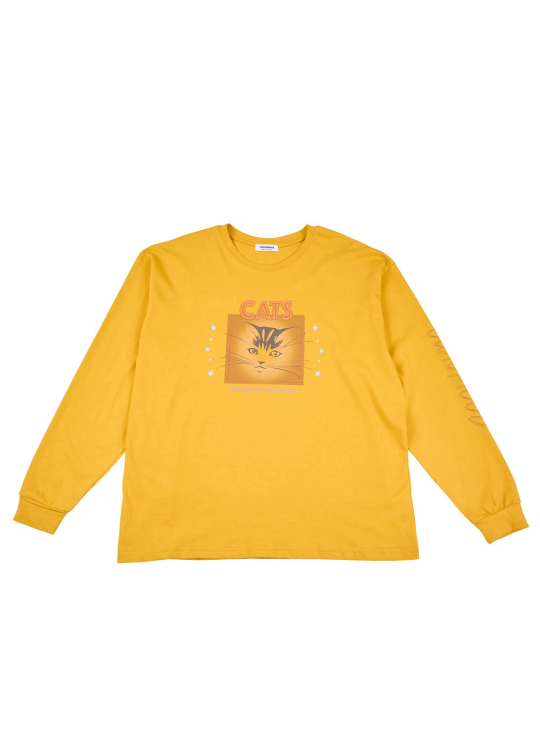 온무드 CAT LONG SLEEVE T-SHIRT - YELLOW 상품 이미지 3