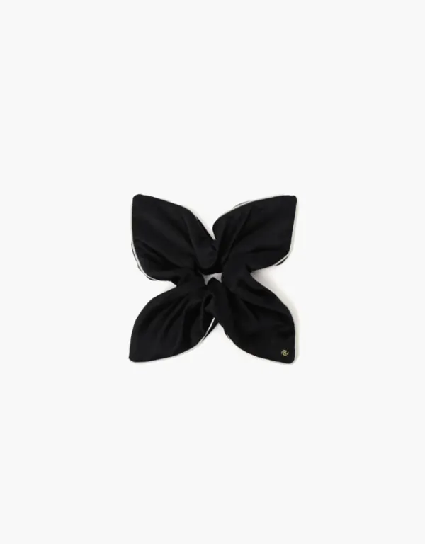 square satin scrunchie - black