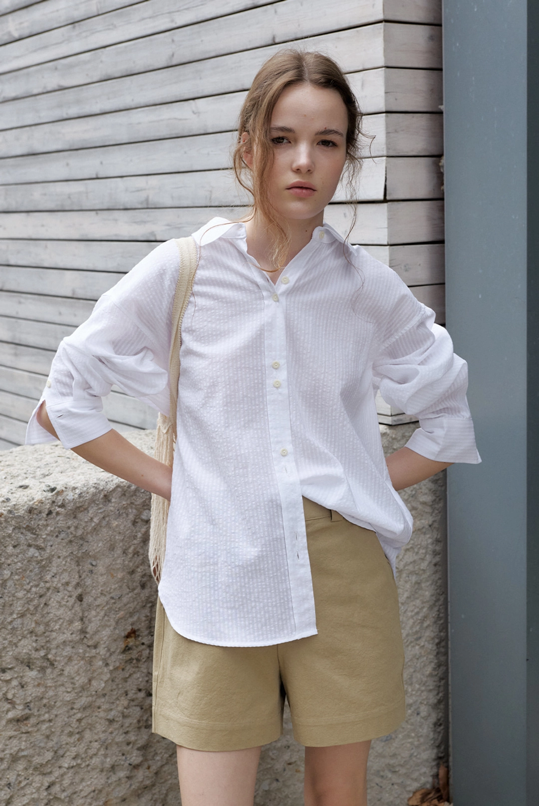 브렌다 브렌든 renee summer shirts - white 상품 이미지 2