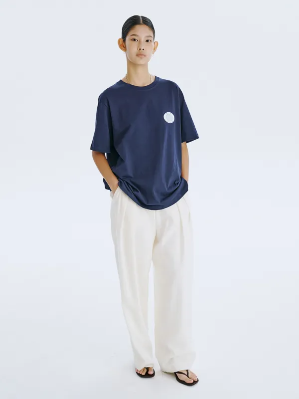 Round Graphic T_Navy