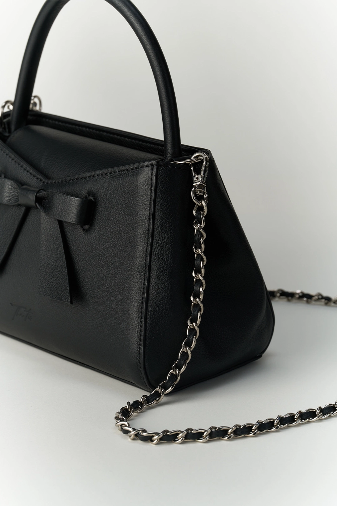 더티스 [Italian Leather] Tis Bow Mini Bag (Black) 상품 이미지 2
