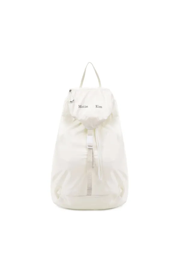 GLOSSY PACKABLE BACKPACK IN WHITE