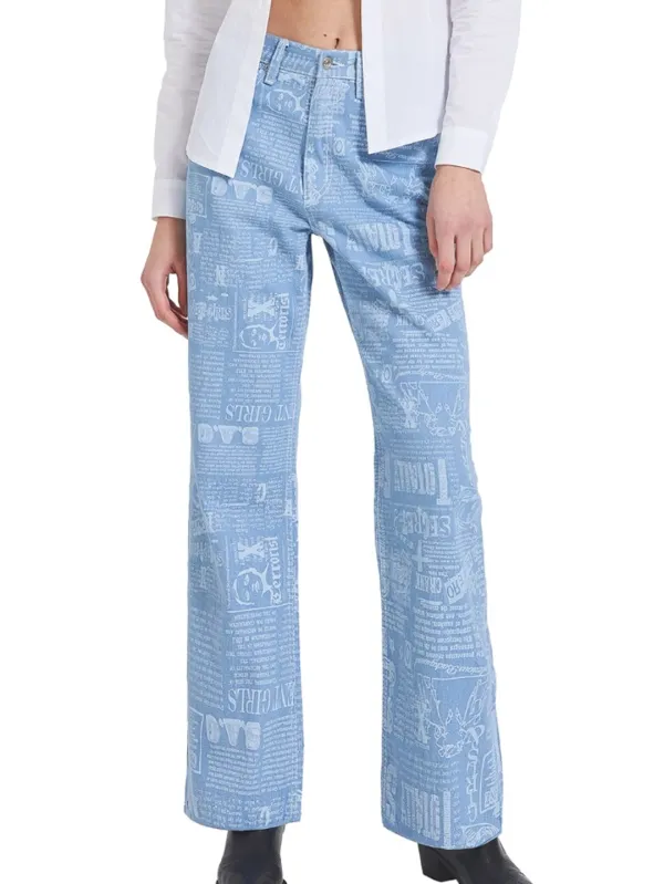 [Last one] NEWSPAPER DENIM PANTS_BL