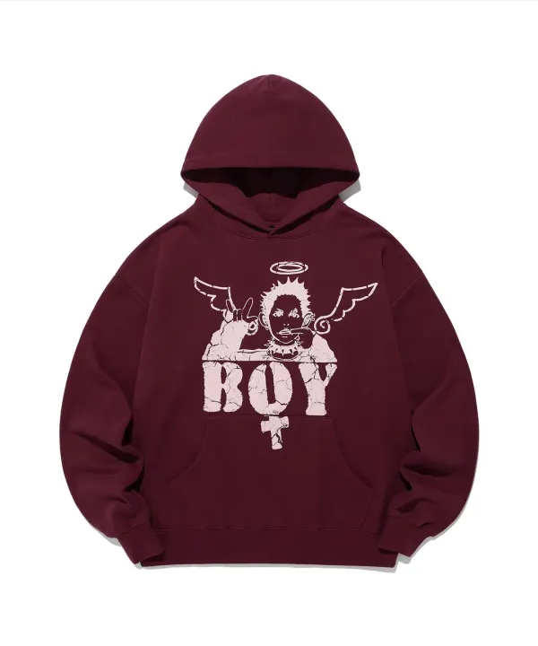 angel boy hoodie[burgundy]