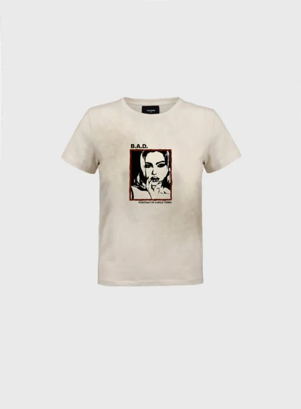 [w-tee26-134] B.A.D. Frame Gals Short Sleeve T-Shirt - Cream
