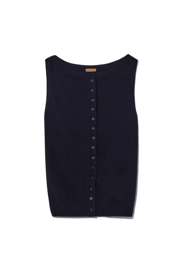 BOATNECK KNIT VEST [NAVY]