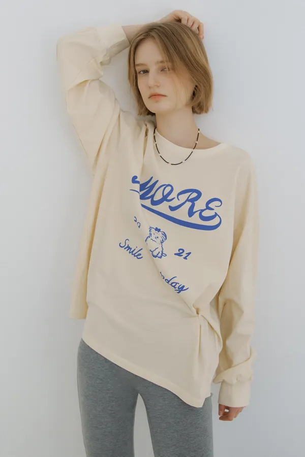 PUPPY BUTTON LONG SLEEVE - CREAM