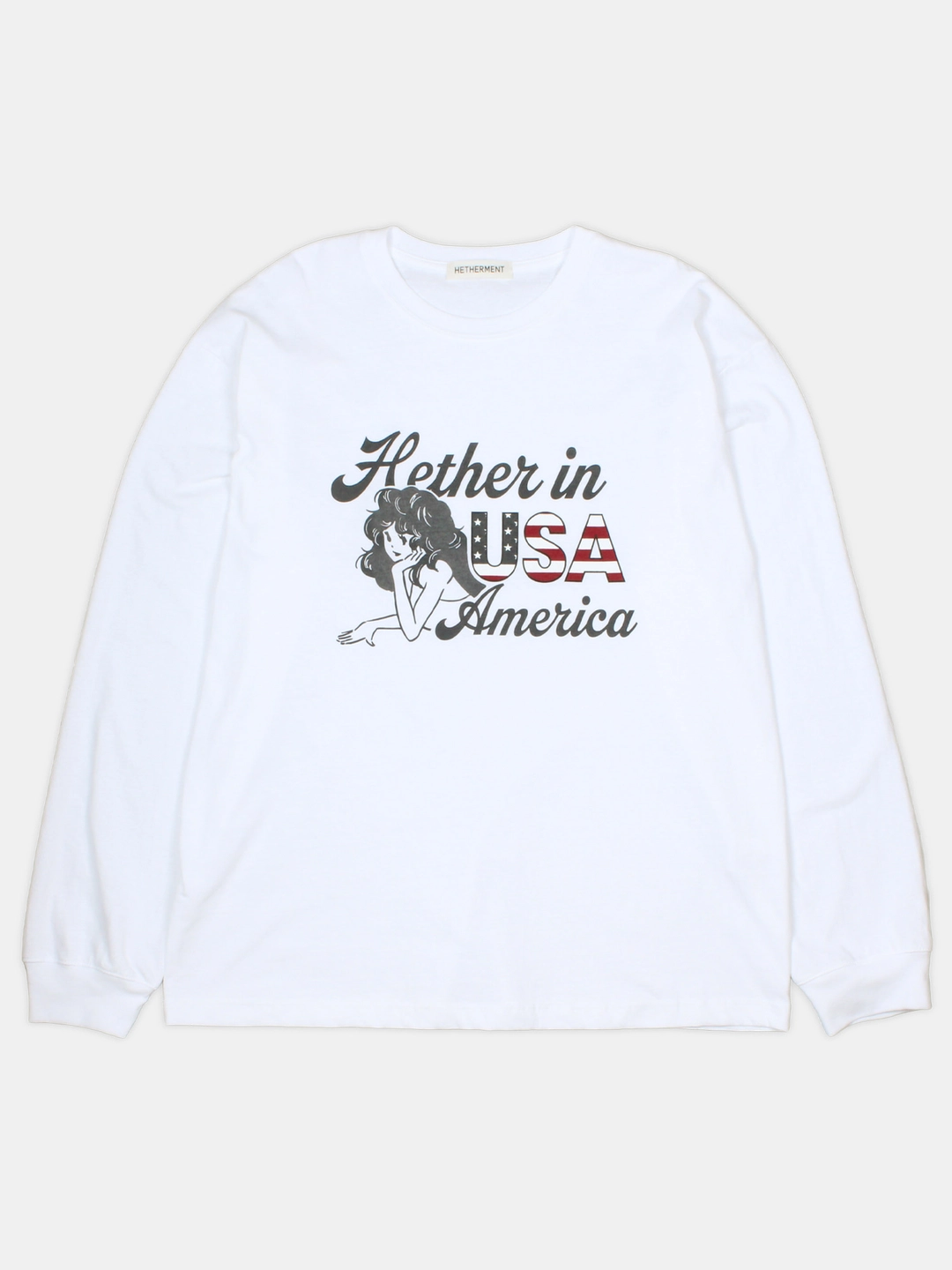 헤더먼트 america long sleeve tee (white) 상품 이미지 1