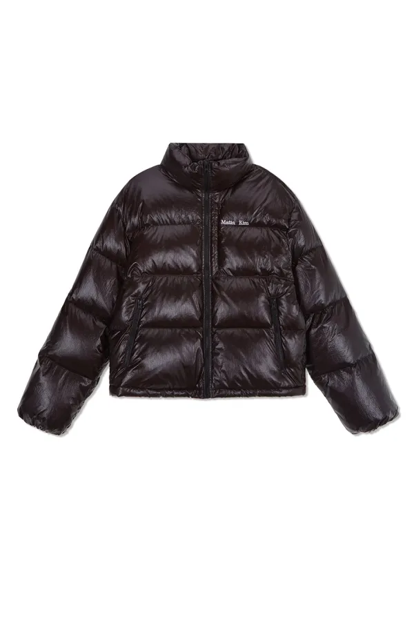 SMALL LOGO VOLUME DOWN JUMPER FOR WOMEN IN DARK BROWN
