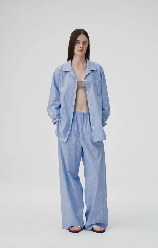 EDEN STRIPED COTTON PANTS