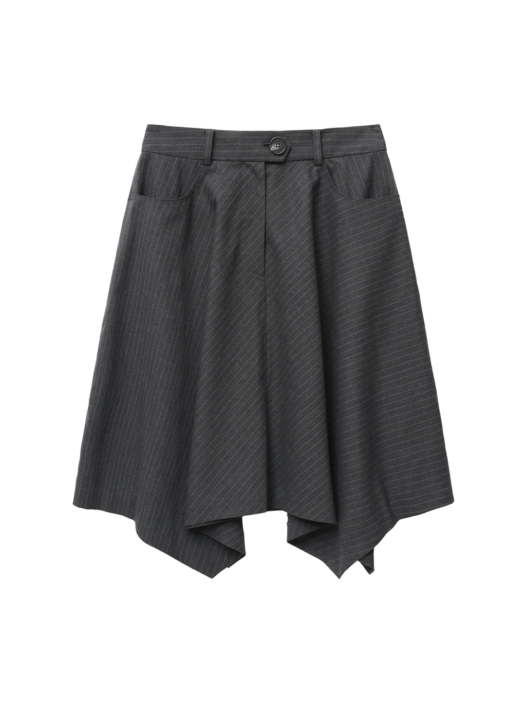 마가린핑거스 UNBALANCED PIN-STRIPE SKIRT (CHARCOAL) 상품 이미지 3