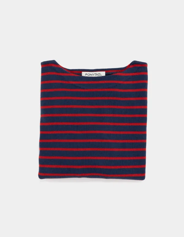 Côte Bateau Stripe Knit (Navy & Red)