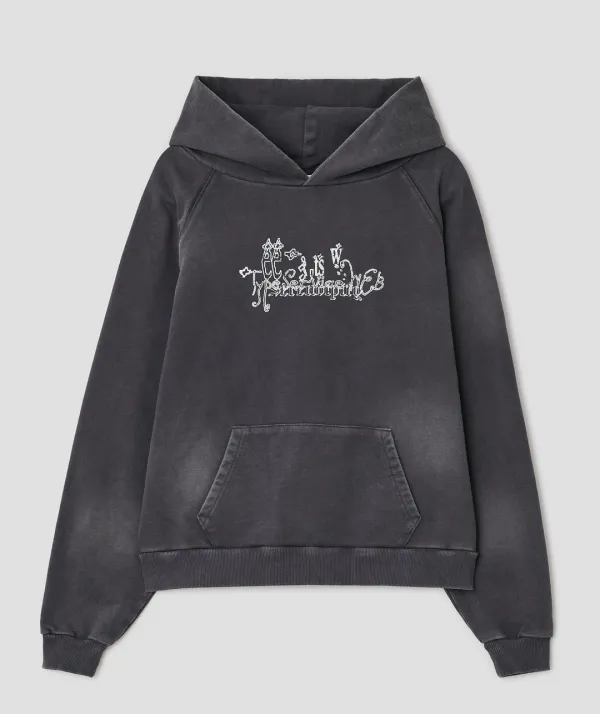 Washed Raglan Hoodie [Charcoal]