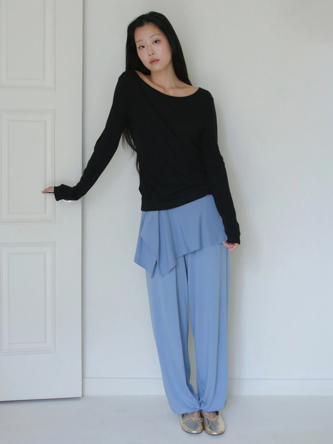 포에브 Layered Balloon Jogger Pants - Dusty Blue 상품 이미지 1